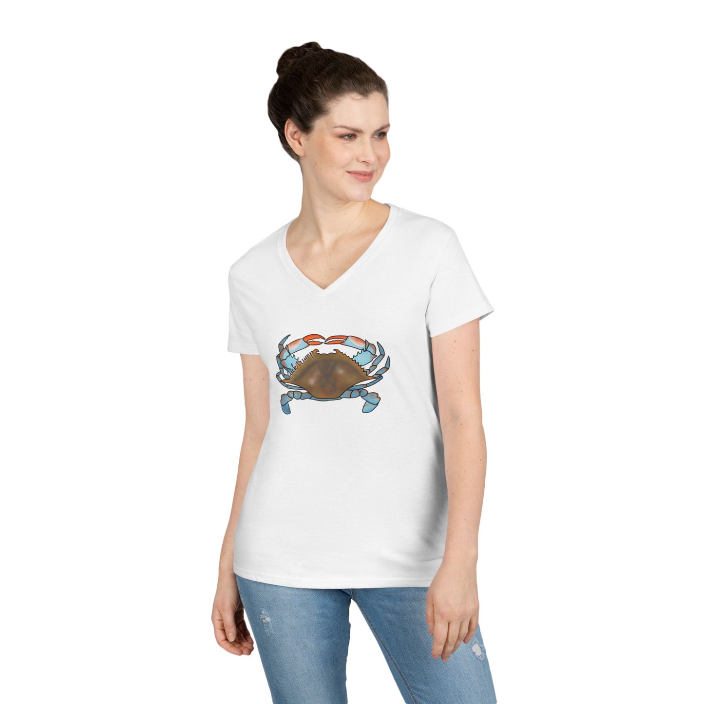 Blue Crab Illustration T-Shirt | Coastal Sea Life Tee FDT