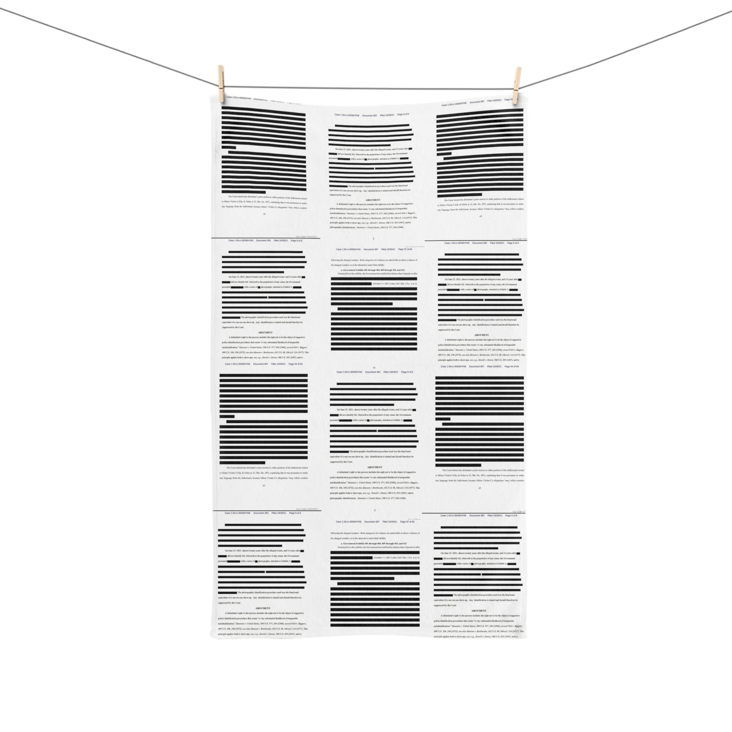 Redacted Files Pattern Hand Towel