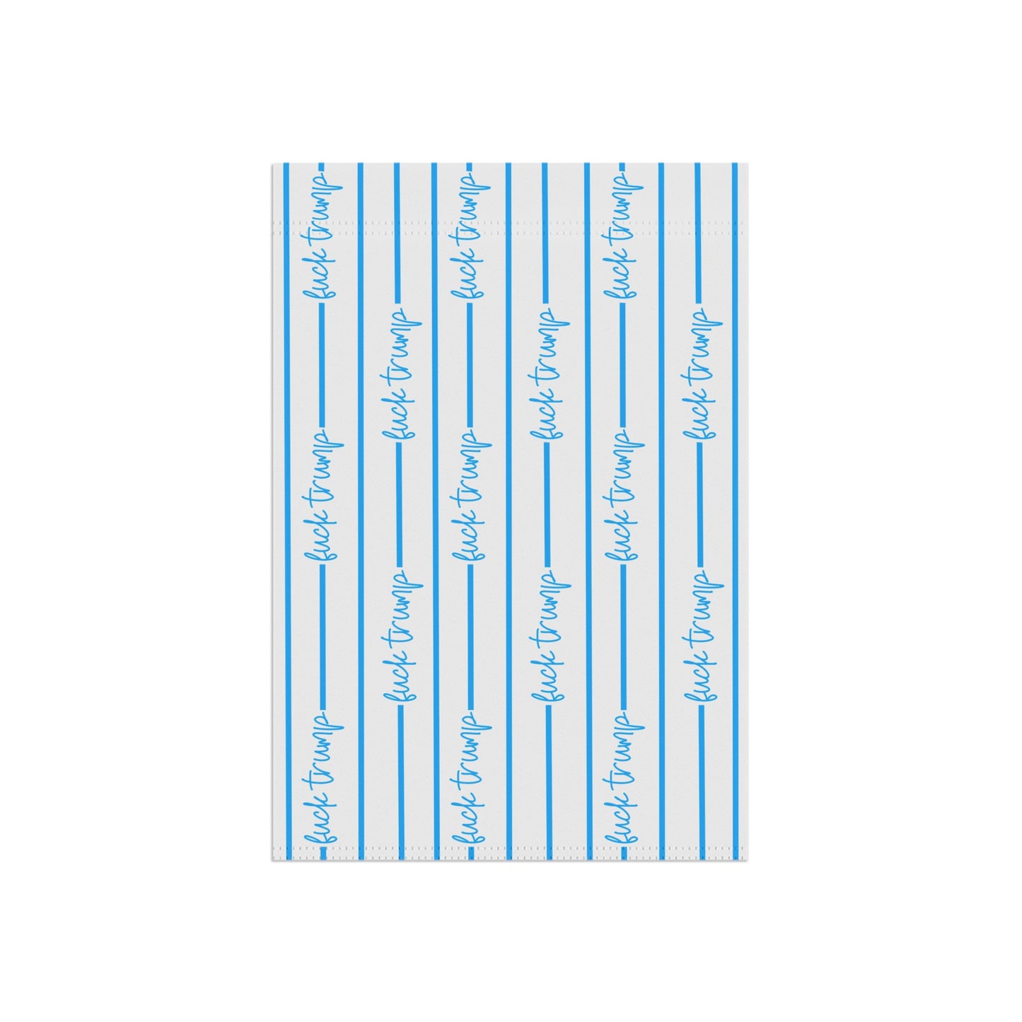 Slightly subtle blue Striped Script Pattern garden flag | House Banner FDT