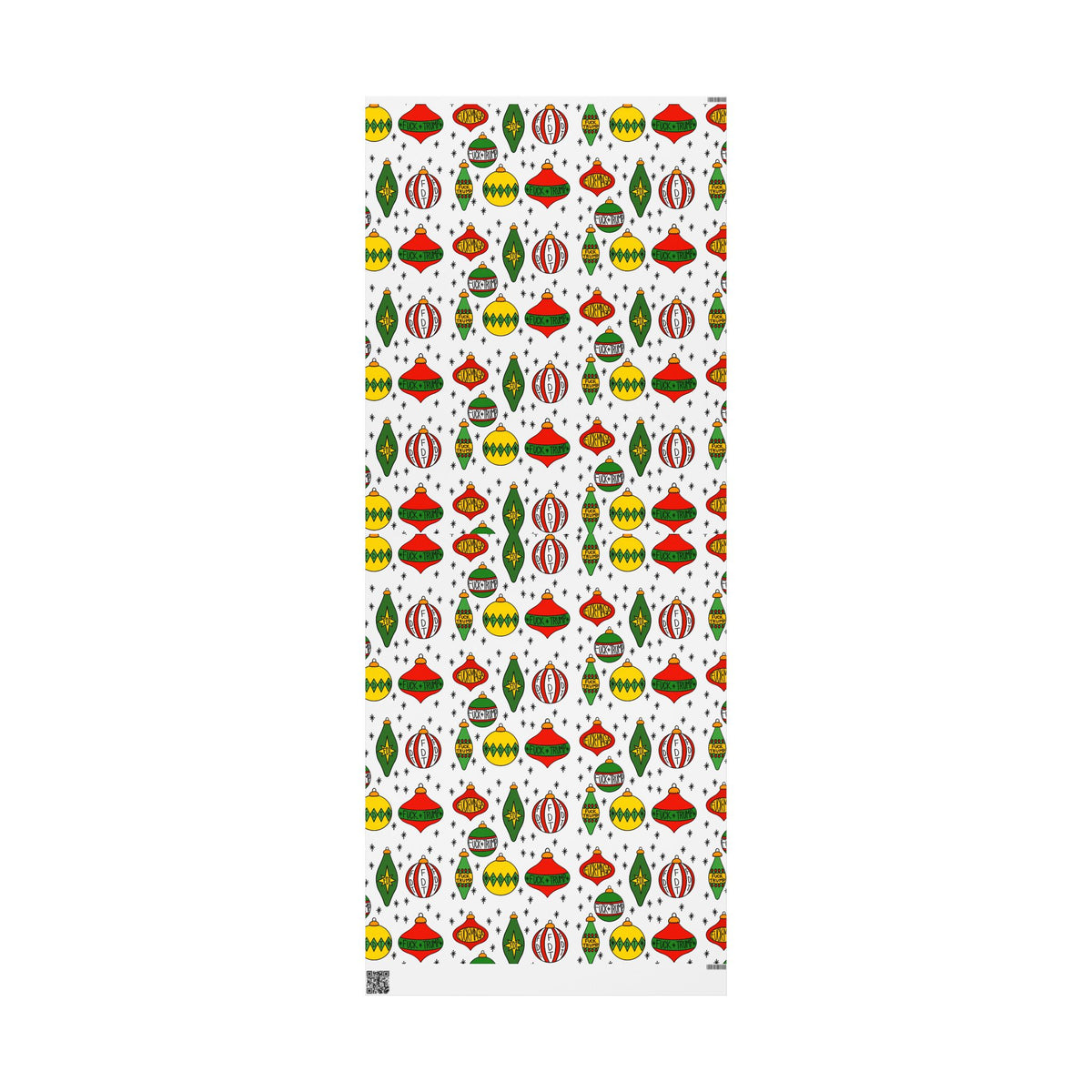 Slightly Subtle Retro Christmas Ornaments FDT Wrapping Paper | Holiday Gift Wrap Roll