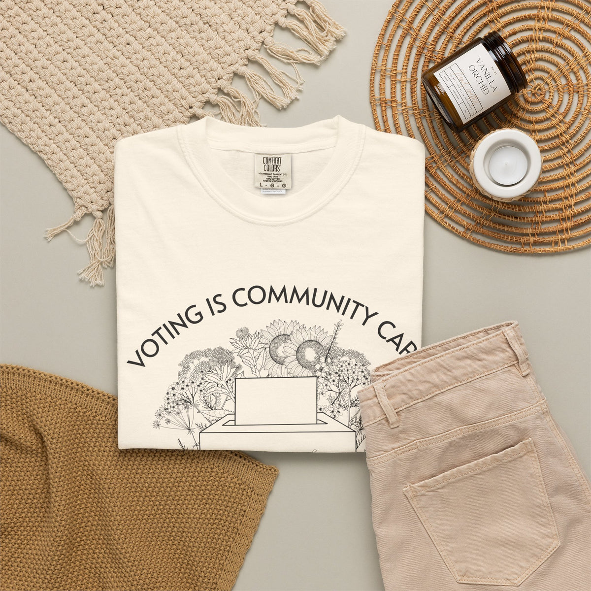 Voting Is Community Care T-Shirt Everything Is Political Vote Graphic Tee