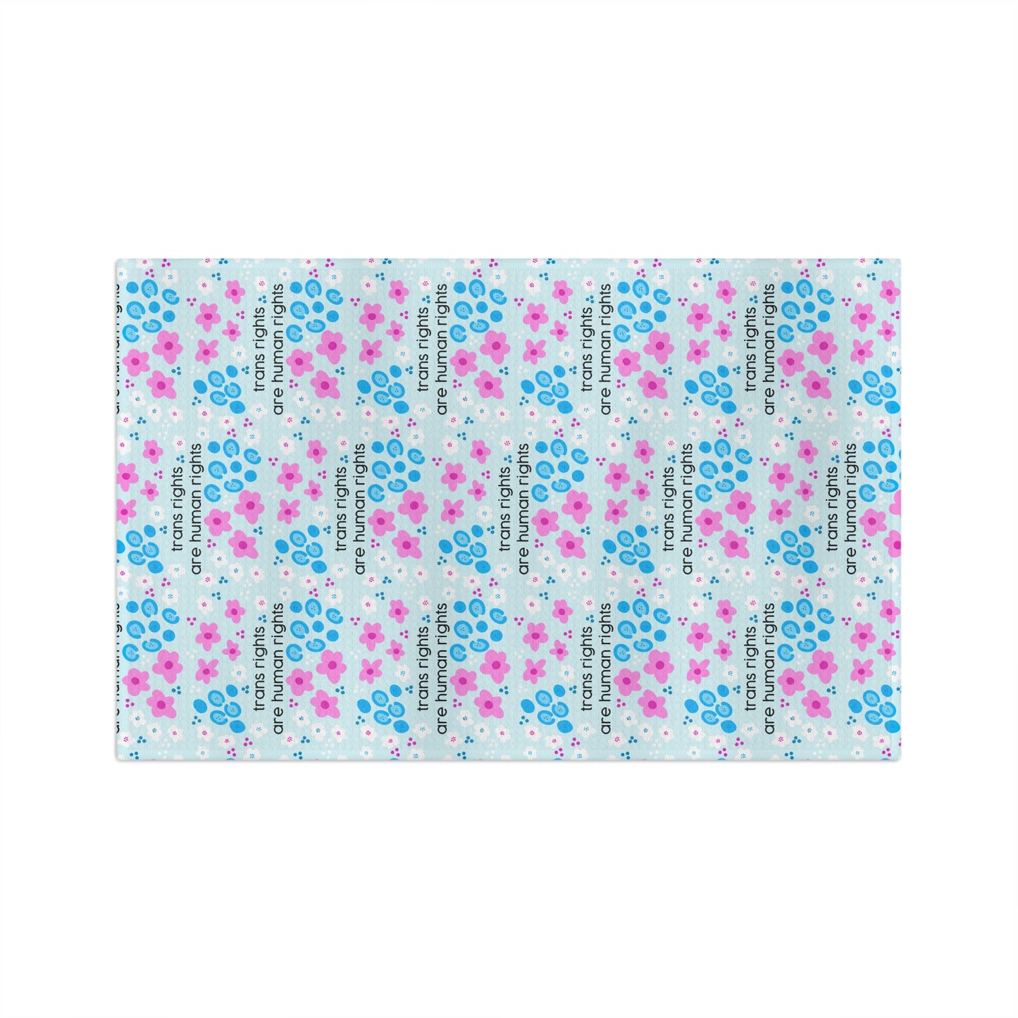 Slightly Subtle Trans Rights Are Human Rights Tea Towel | Trans Pride Floral Microfiber Towel