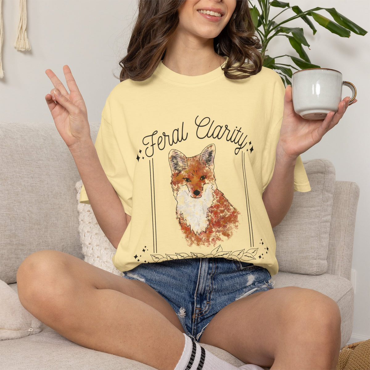 Feral Clarity Fox Graphic T-Shirt
