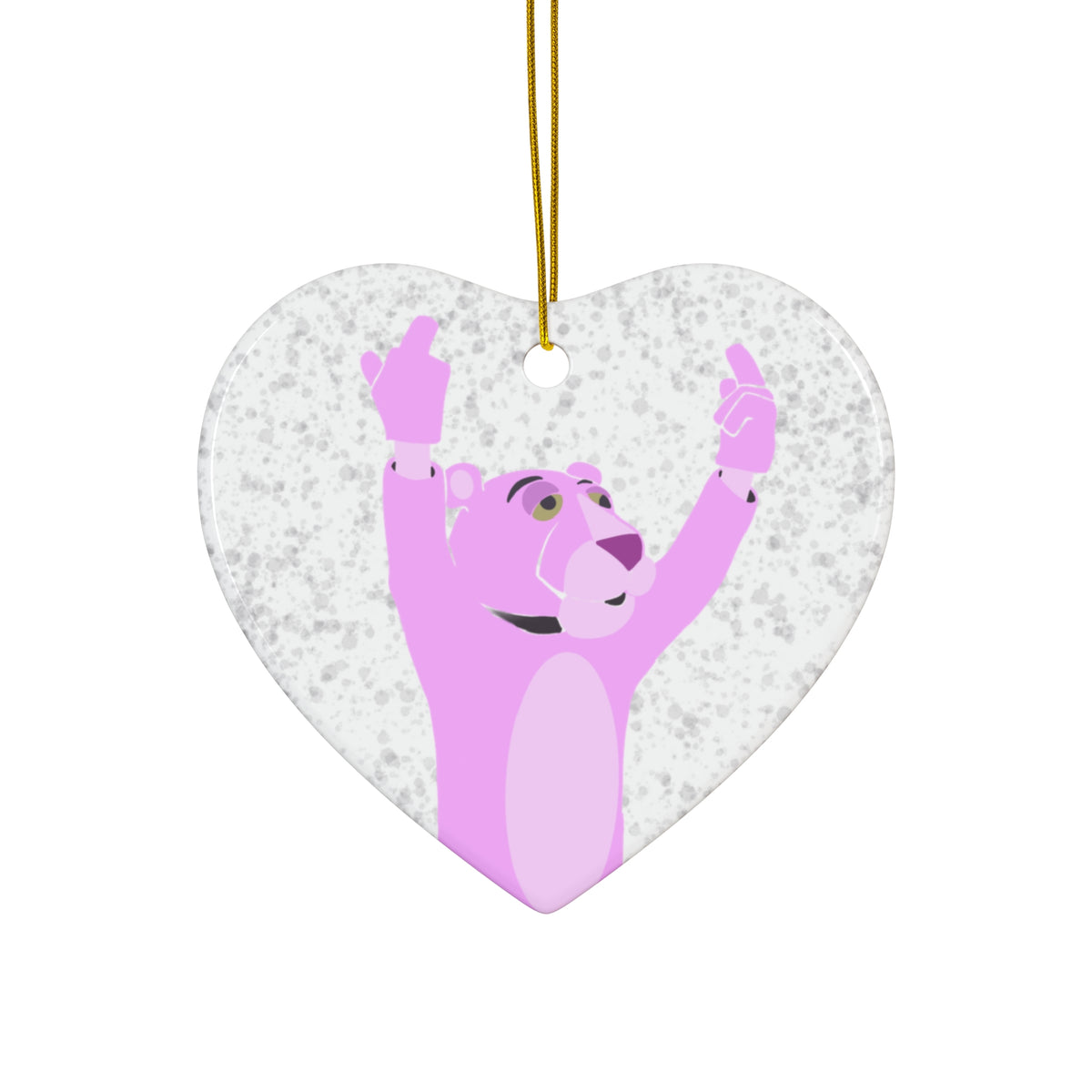 Pink Panther Protest Pepper Spray Ceramic Christmas Ornament
