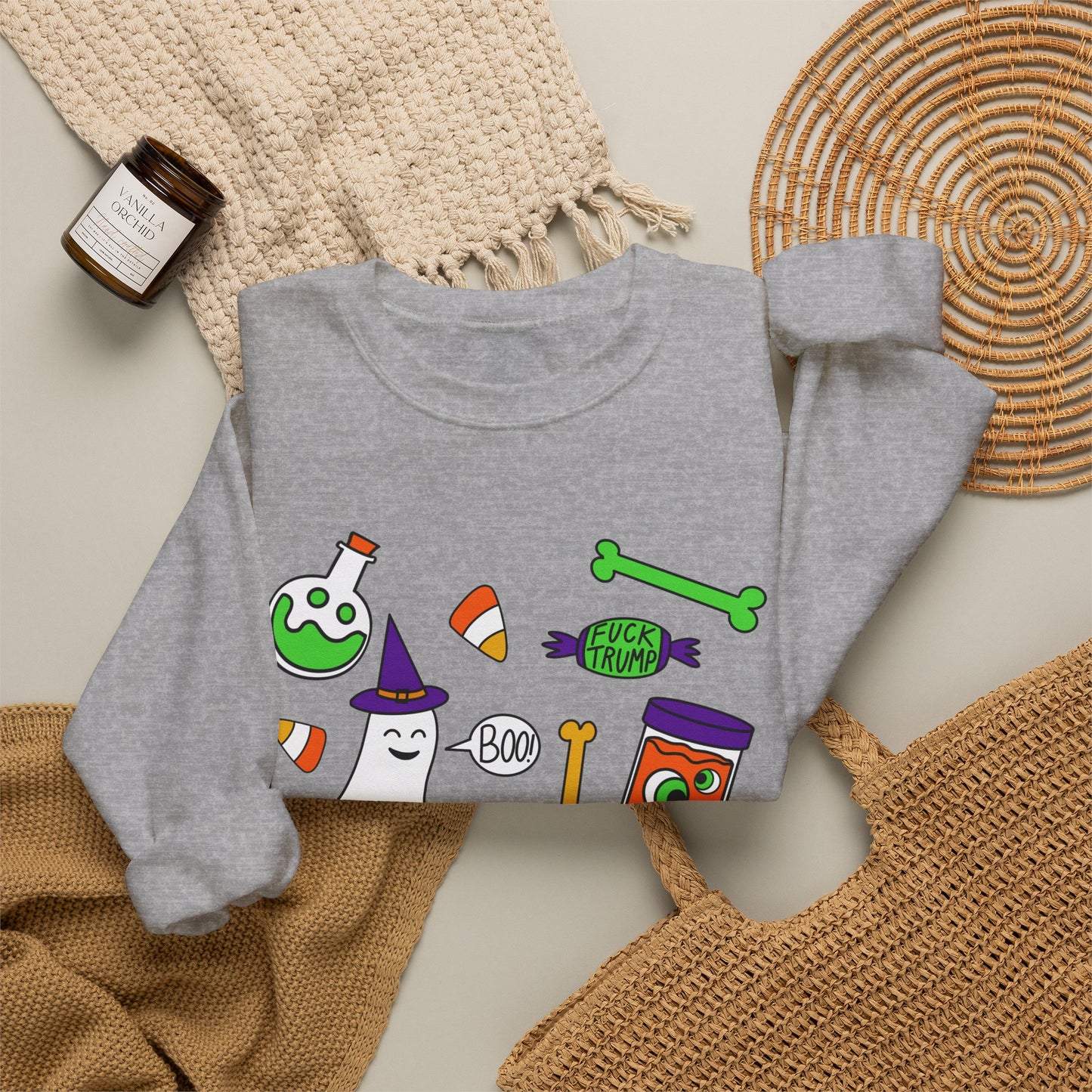 Halloween Candy Ghosts Crewneck Sweatshirt — Cute Spooky Graphic