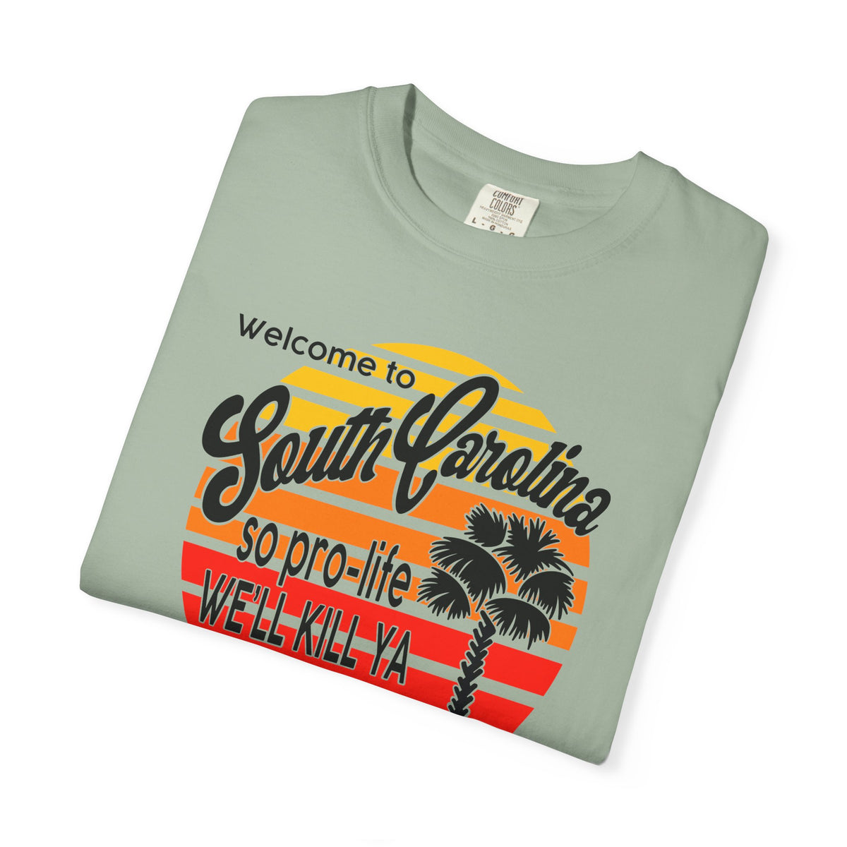 South Carolina Political Dark Humor Abortion Sunset T-Shirt Welcome to South Carolina Graphic Tee