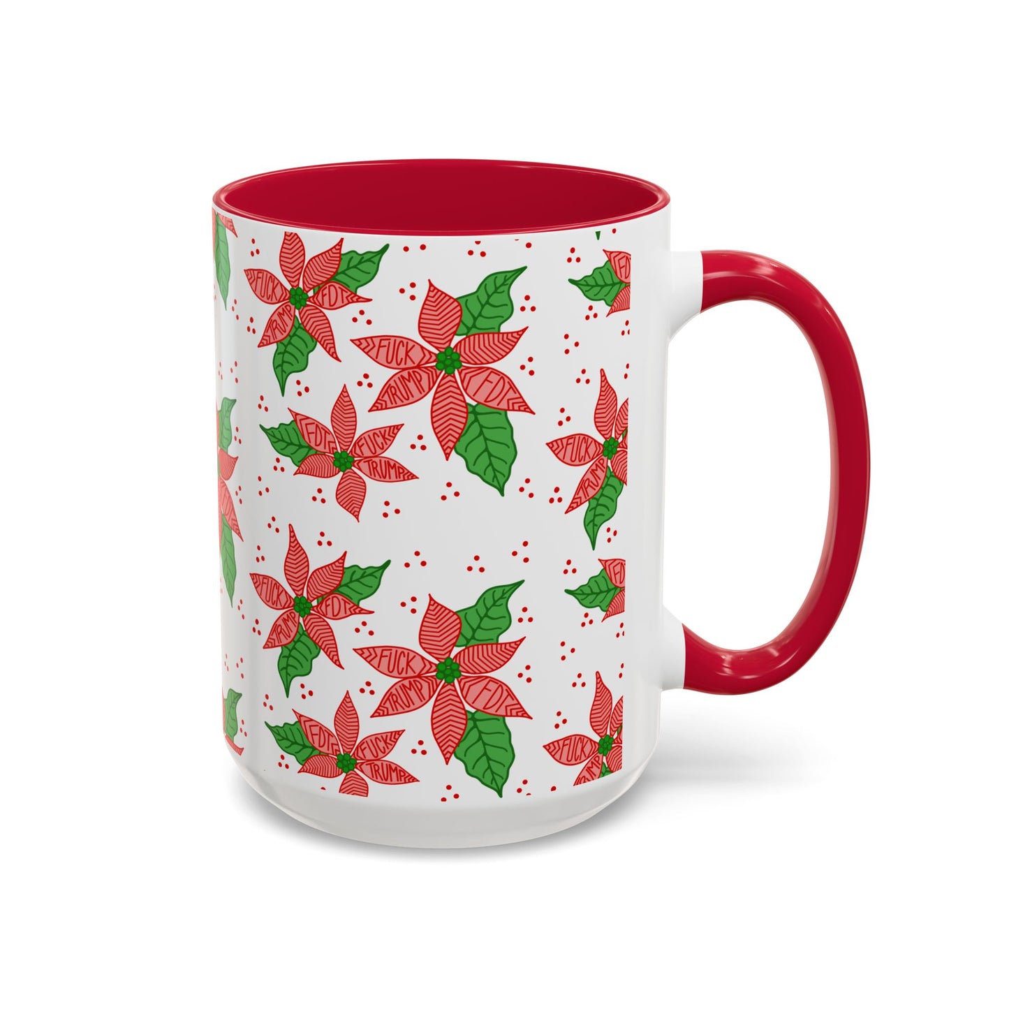 Slightly Subtle Poinsettia Holiday Mugs - Christmas FDT Design | Festive Coffee Mug, Gift for Christmas, Floral Tableware, Winter Decor