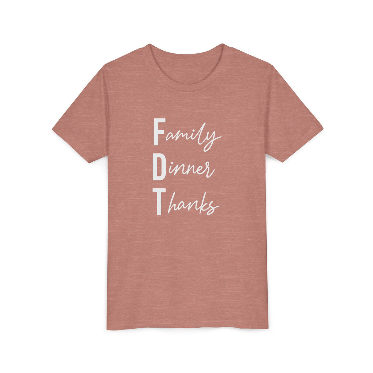 Youth Family Dinner Thanks Thanksgiving Tee FDT kids shirt