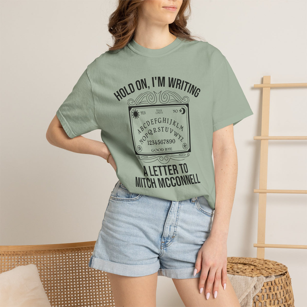 Ouija Board 'Hold On, I'm Writing a Letter to Mitch McConnell' T-Shirt