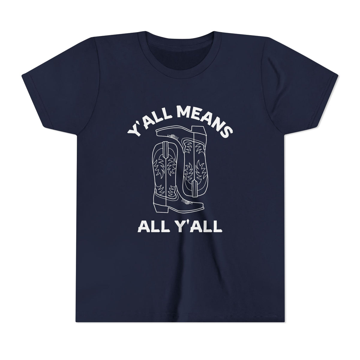 Youth Y’all Means All Y’all Cowboy Boot Graphic T-Shirt