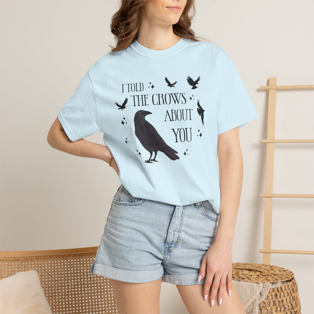 I Told The Crows About You Witchy Crow Raven Graphic Tee