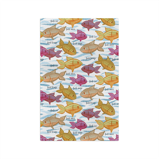Goldfish Microfiber Tea Towel Nautical Kitchen Linen Coastal