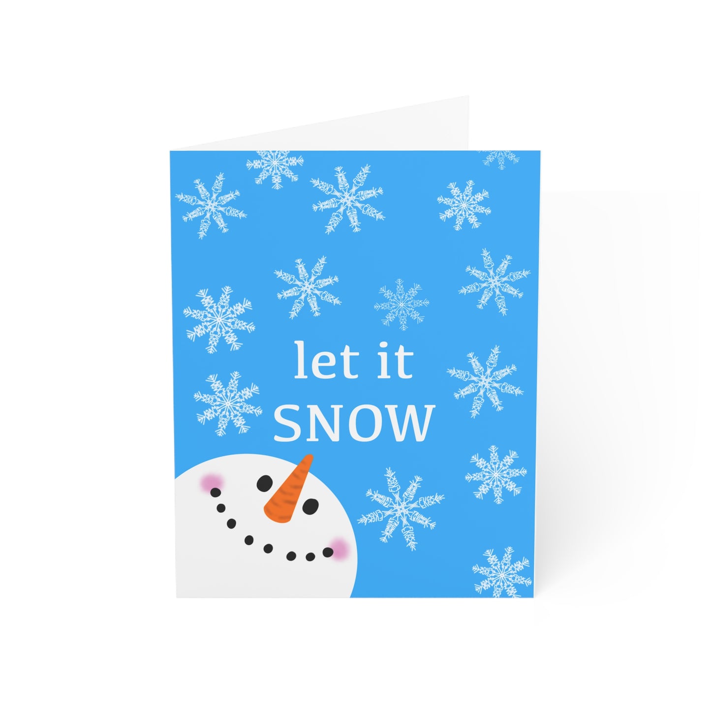 Let It Snow Snowman FDT Holiday Greeting Cards  Pack of 1 / 10 / 30 / 50