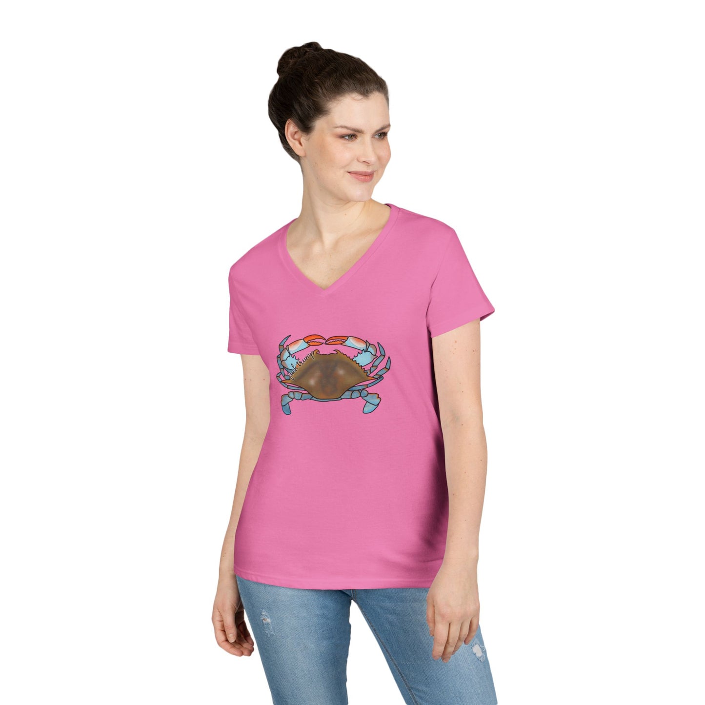 Blue Crab Illustration T-Shirt | Coastal Sea Life Tee FDT