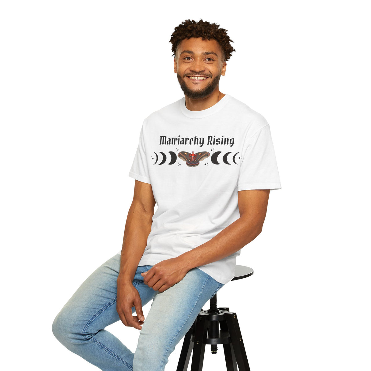Matriarchy Rising Tee Moon Phases & Moth Feminist Graphic T-Shirt