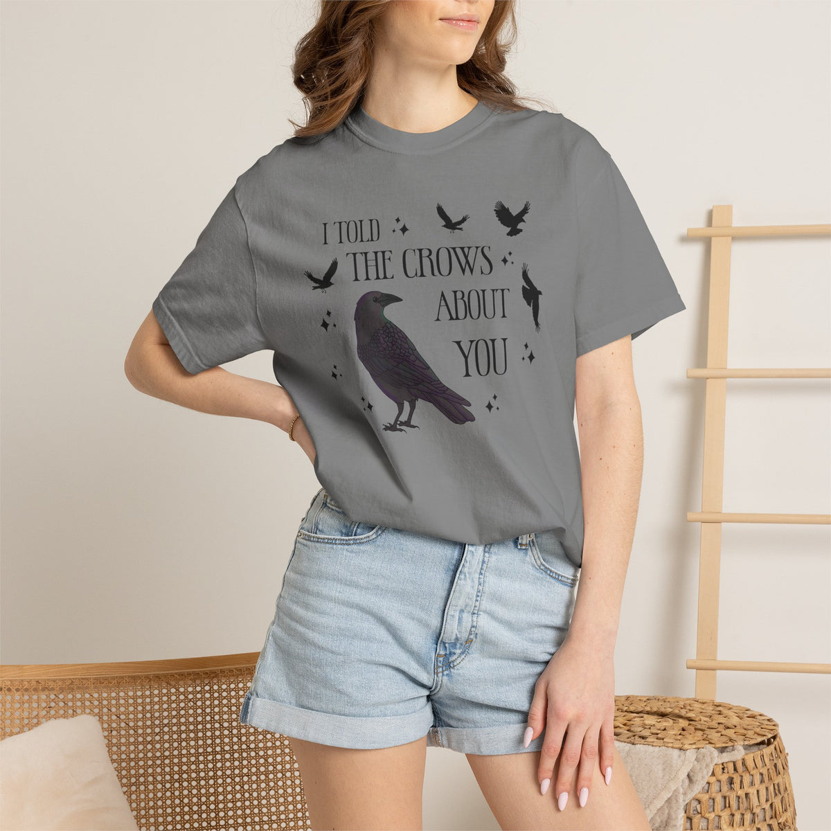 I Told The Crows About You Witchy Crow Raven Graphic Tee