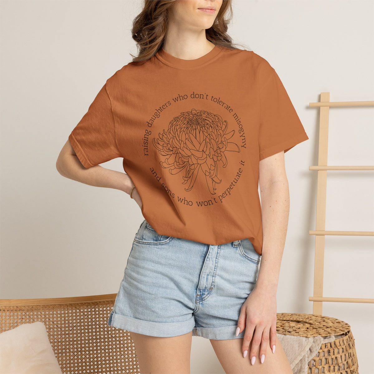 Floral Raising Daughters and Sons T-Shirt Botanical Line Art