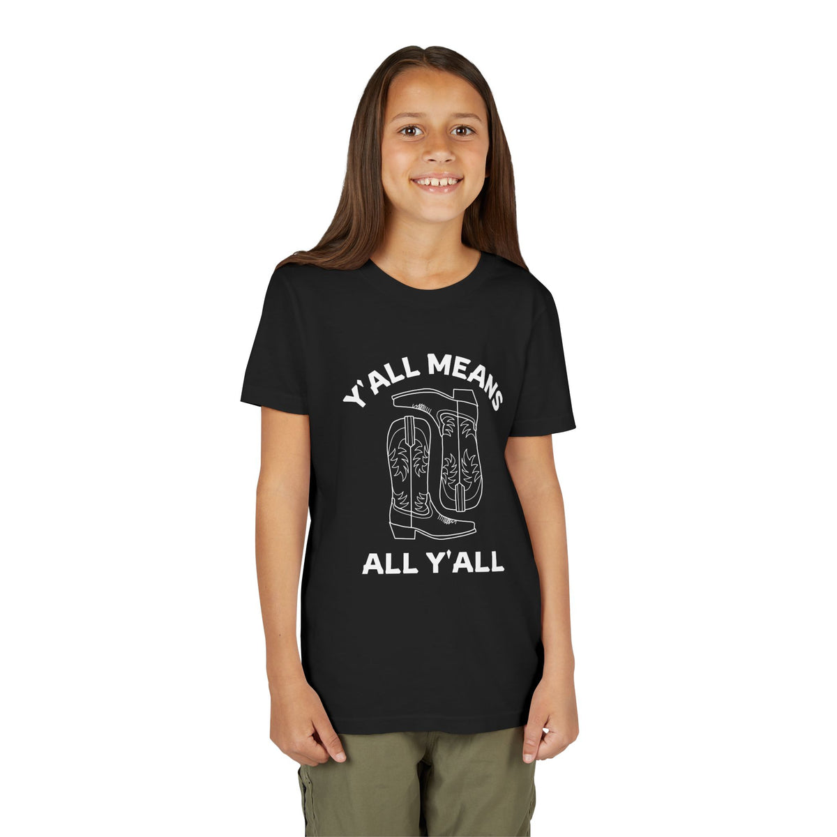 Youth Y’all Means All Y’all Cowboy Boot Graphic T-Shirt