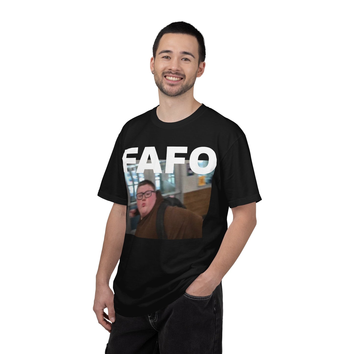 FAFO Okay Kid meme photo T-shirt | FAFO graphic tee