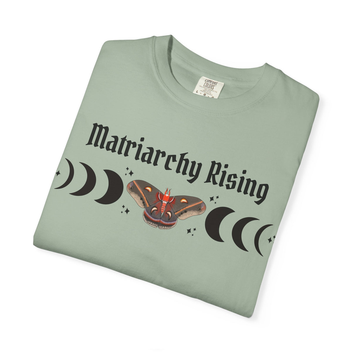 Matriarchy Rising Tee Moon Phases & Moth Feminist Graphic T-Shirt