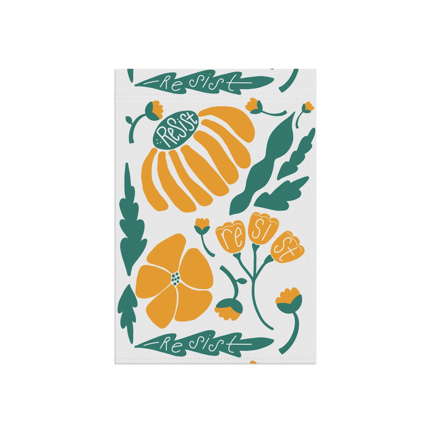 Resist Floral Garden Flag — Decorative Outdoor House Banner