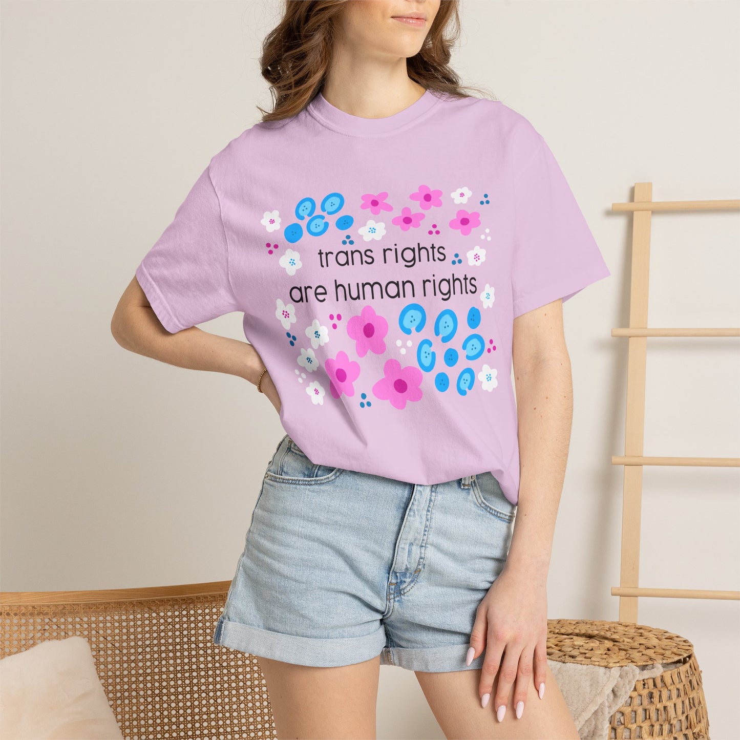 trans rights are human rights T-shirt | floral trans pride design