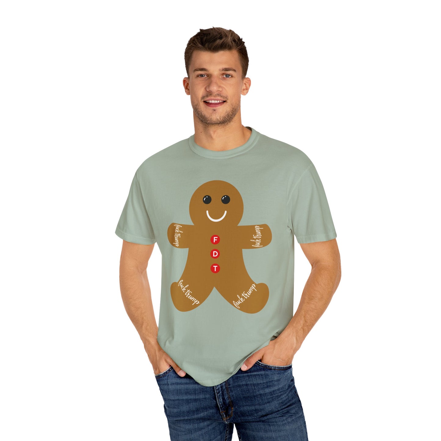 Slightly Subtle Gingerbread Man T-Shirt - FDT Comfort Colors Festive Holiday Tee for Christmas, Winter Celebration, Family Gathering Gift