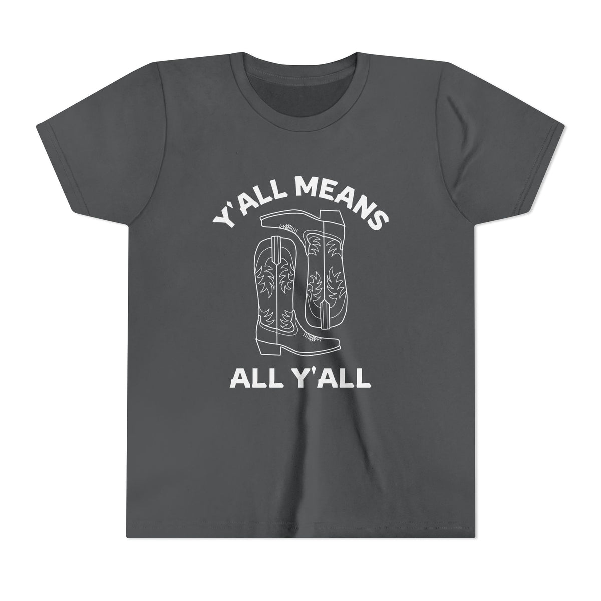 Youth Y’all Means All Y’all Cowboy Boot Graphic T-Shirt