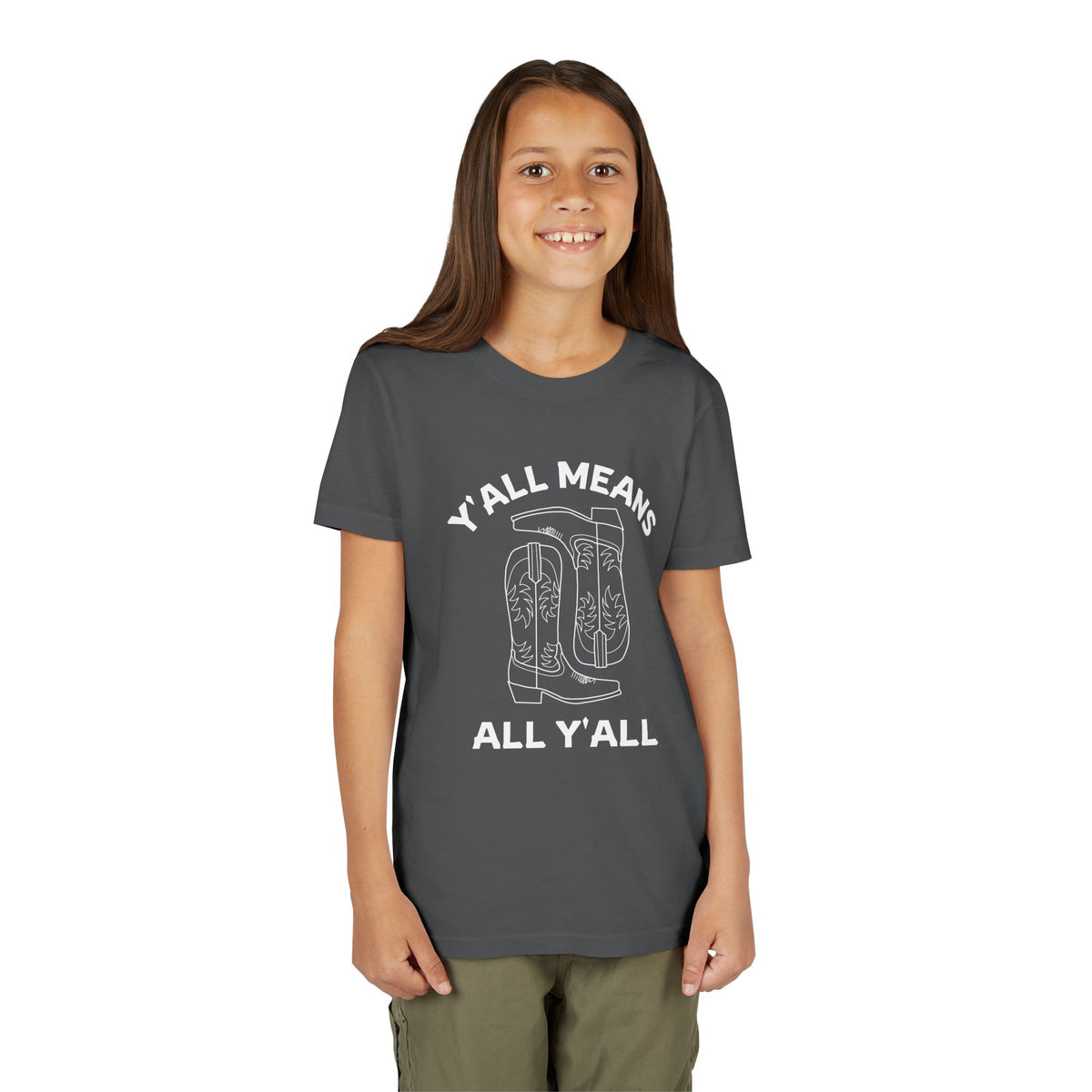 Youth Y’all Means All Y’all Cowboy Boot Graphic T-Shirt