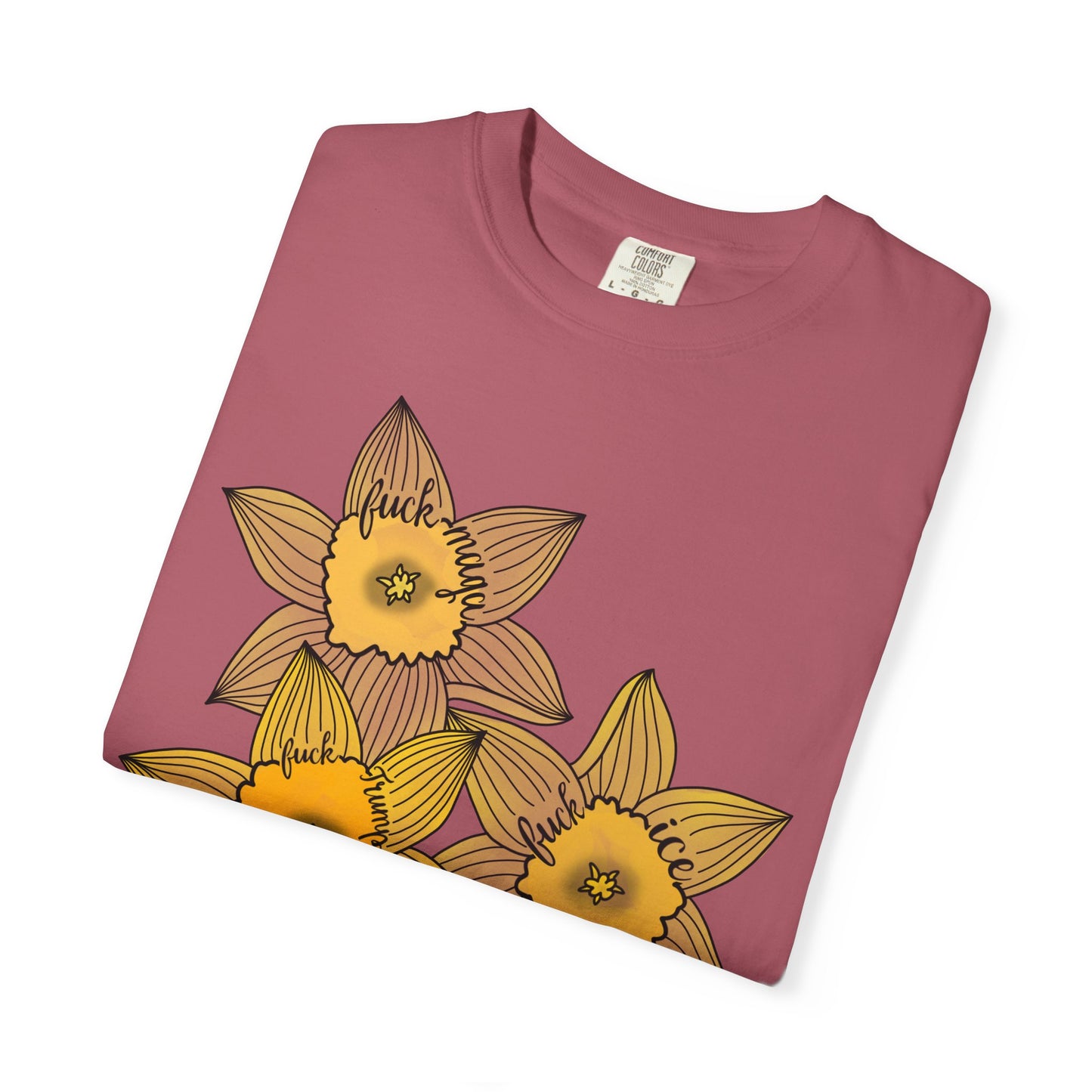 Slightly Subtle Daffodil Trio T-shirt | Yellow Floral Spring Bloom Tee FDT