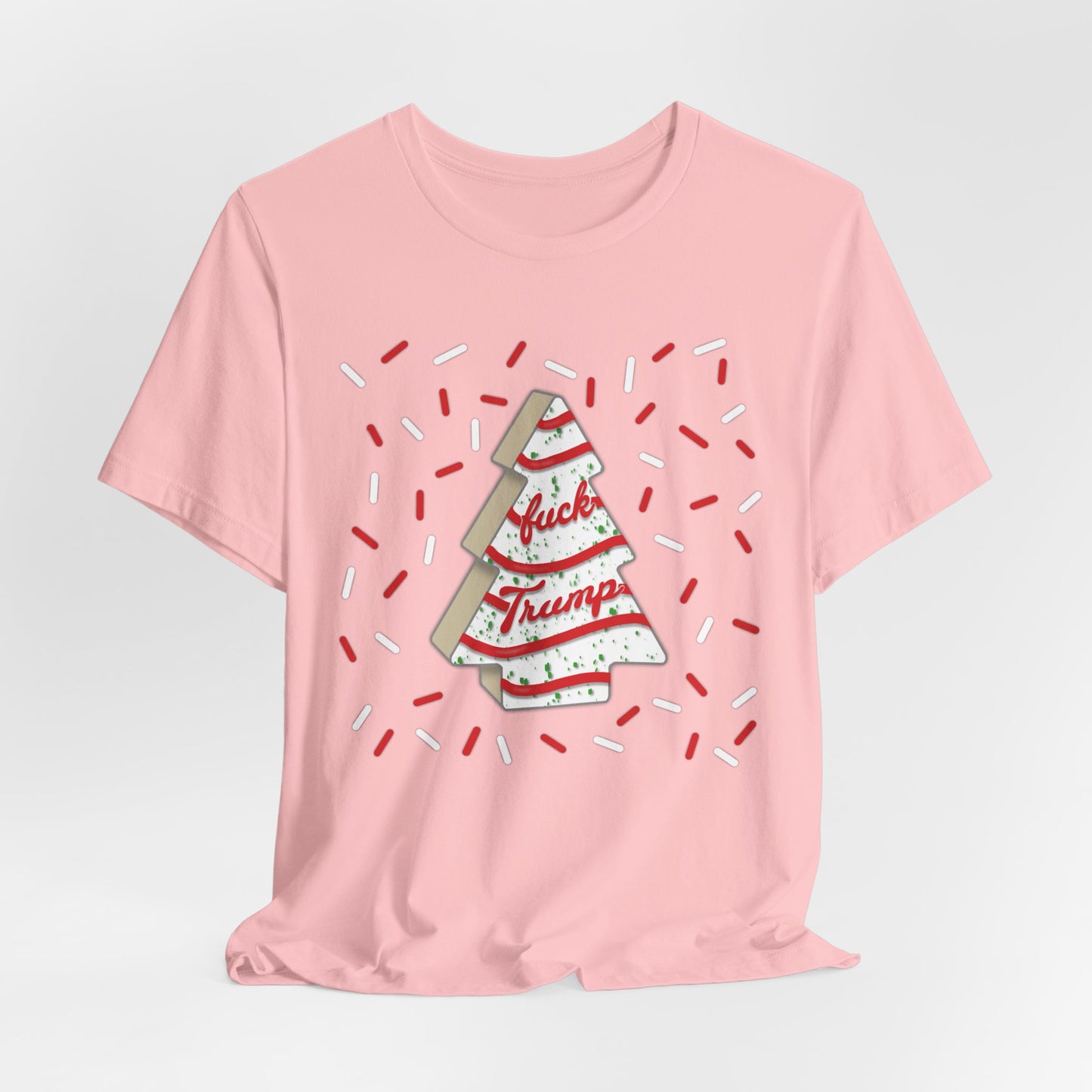 Slightly Subtle Christmas Tree Cake with Striped Confetti FDT tee | Political Statement
