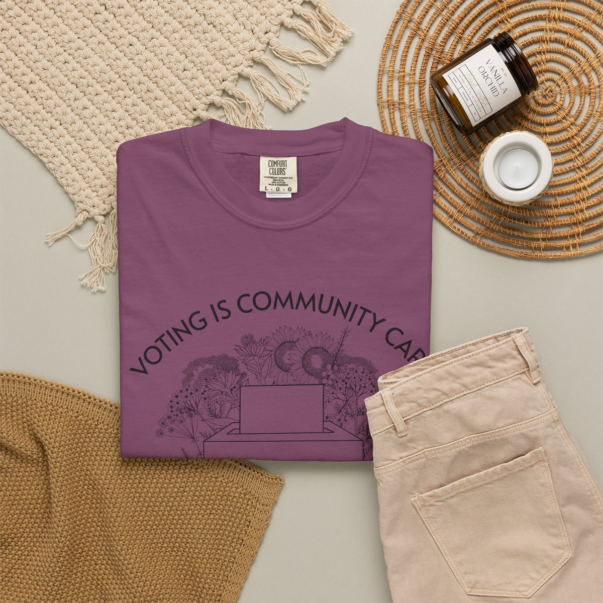 Voting Is Community Care T-Shirt Everything Is Political Vote Graphic Tee