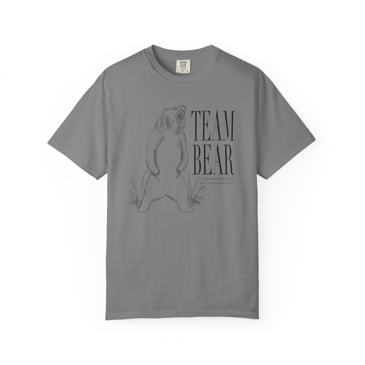 Team Bear Graphic T-Shirt Vintage Sketch Bear Tee because have you even met men