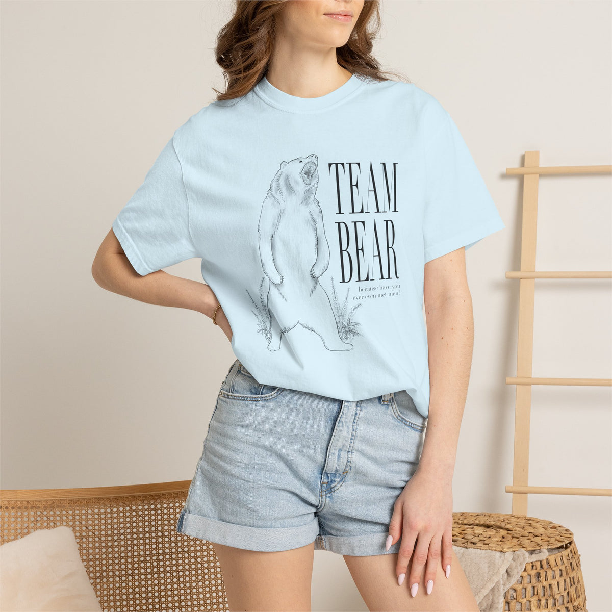 Team Bear Graphic T-Shirt Vintage Sketch Bear Tee because have you even met men