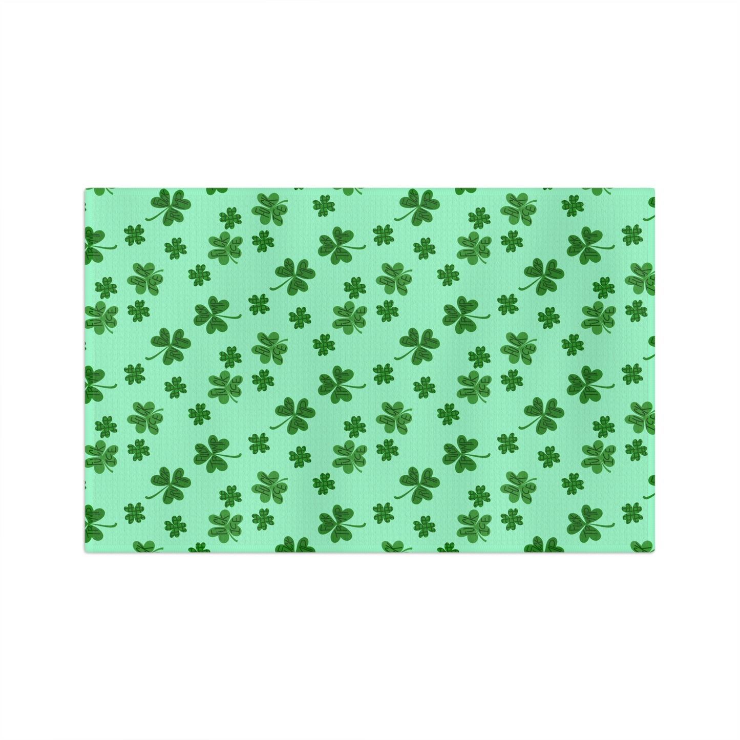Slightly Subtle Shamrock Pattern Microfiber Tea Towel | St. Patrick's Day Clover Print