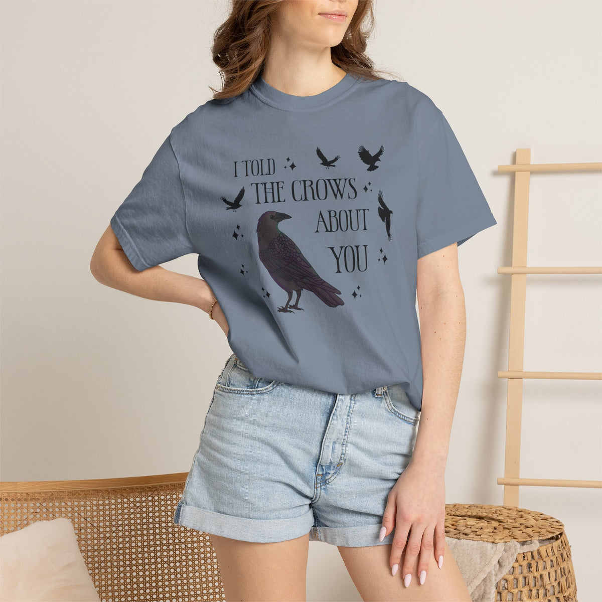 I Told The Crows About You Witchy Crow Raven Graphic Tee