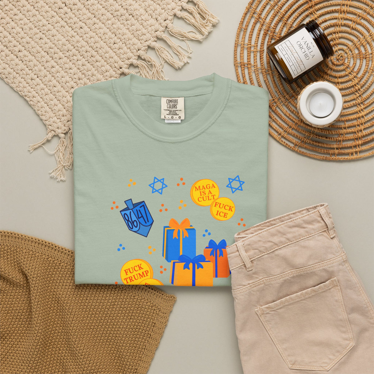 Slightly Subtle Hanukkah Dreidel Gelt Gift Celebration T-Shirt