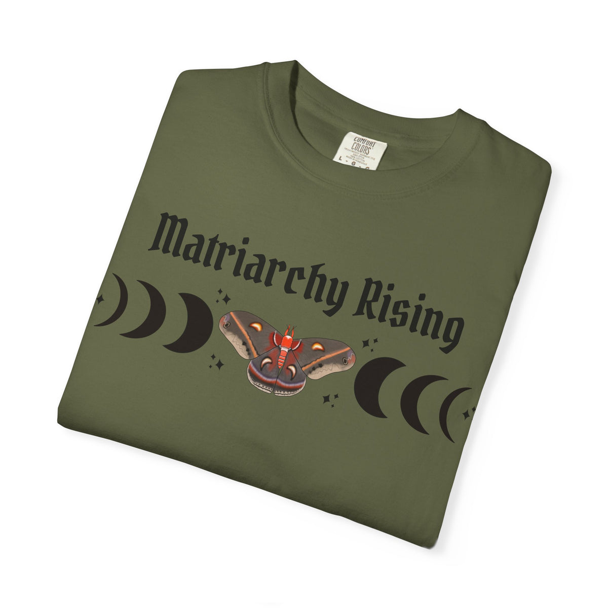 Matriarchy Rising Tee Moon Phases & Moth Feminist Graphic T-Shirt