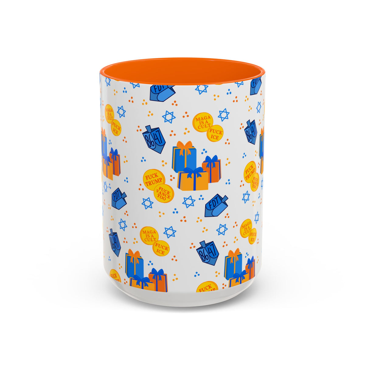 Hanukkah Gift Coffee Mug – Happy Hanukkah Dreidel Gelt Gifts FDT Mug