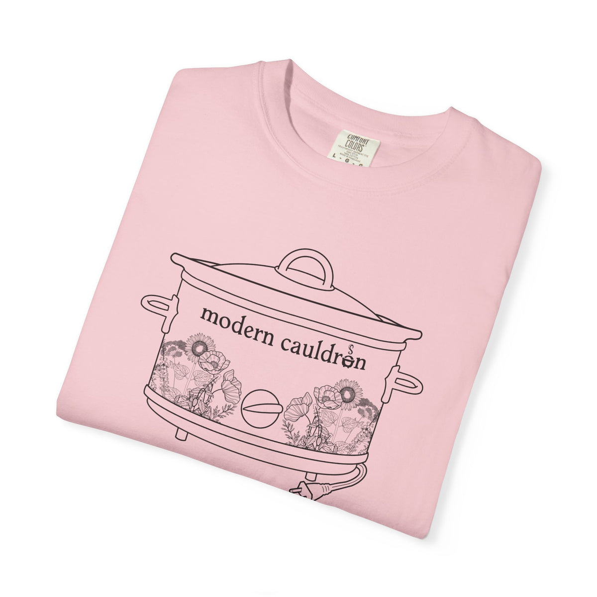 Modern Cauldron Illustrated Cauldron Floral Crockpot Graphic Tee