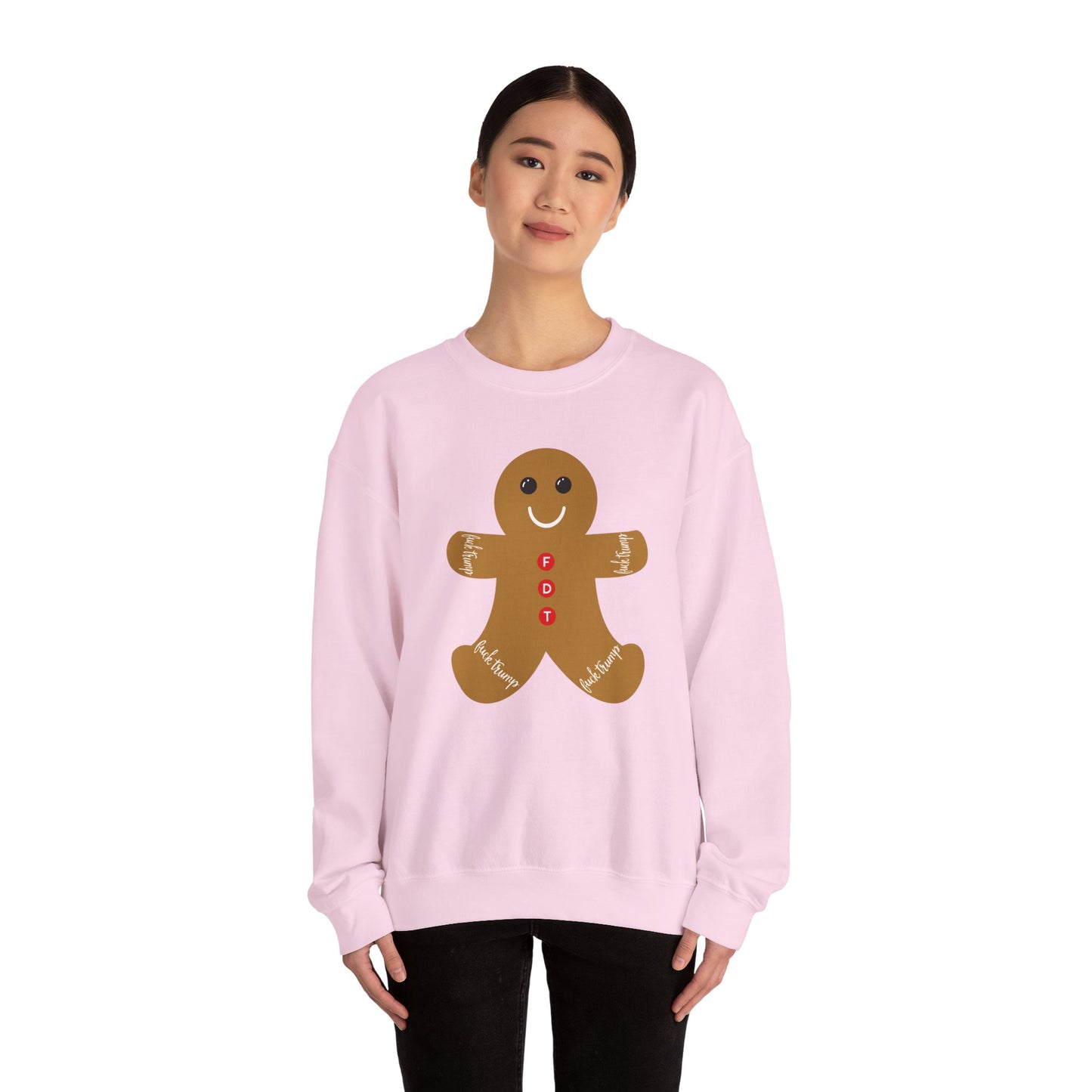 Slightly Subtle Gingerbread Man Crewneck Sweatshirt, FDT Cozy Christmas Gift, Holiday Sweater, Festive Apparel, Winter Wardrobe