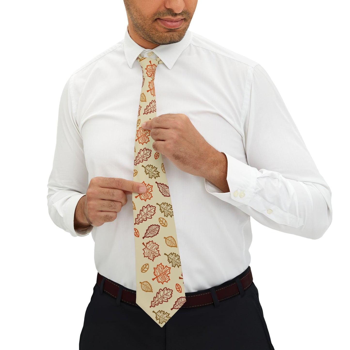 Slightly Subtle Autumn Leaves Necktie, Fall Fashion Accessory, Wedding Guest Tie, Seasonal Gift, Office Attire, Thanksgiving Celebration