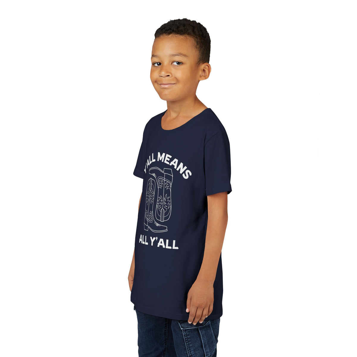 Youth Y’all Means All Y’all Cowboy Boot Graphic T-Shirt
