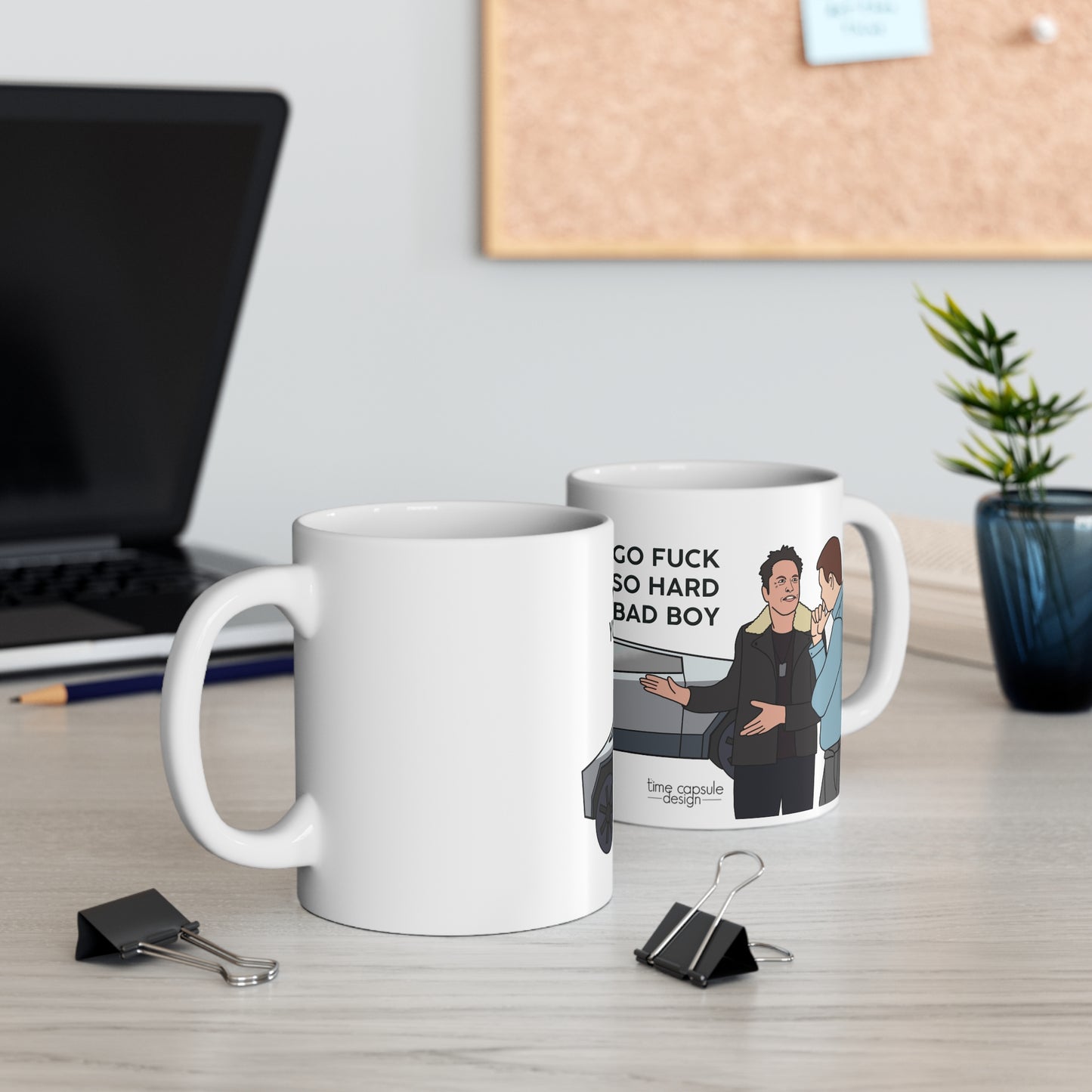 Elon Car Salesman Cybertruck Funny 11oz Mug, Humorous Coffee Cup, Gift for Auto Enthusiasts, Sarcastic Present for Friends, Unique Car Lover Merchandise