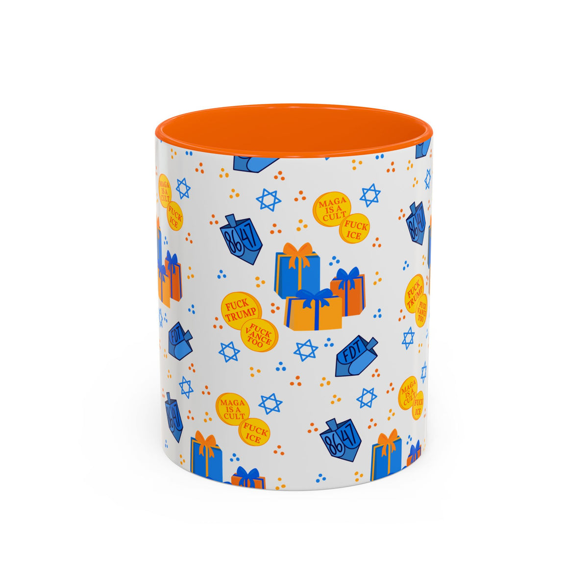 Hanukkah Gift Coffee Mug – Happy Hanukkah Dreidel Gelt Gifts FDT Mug