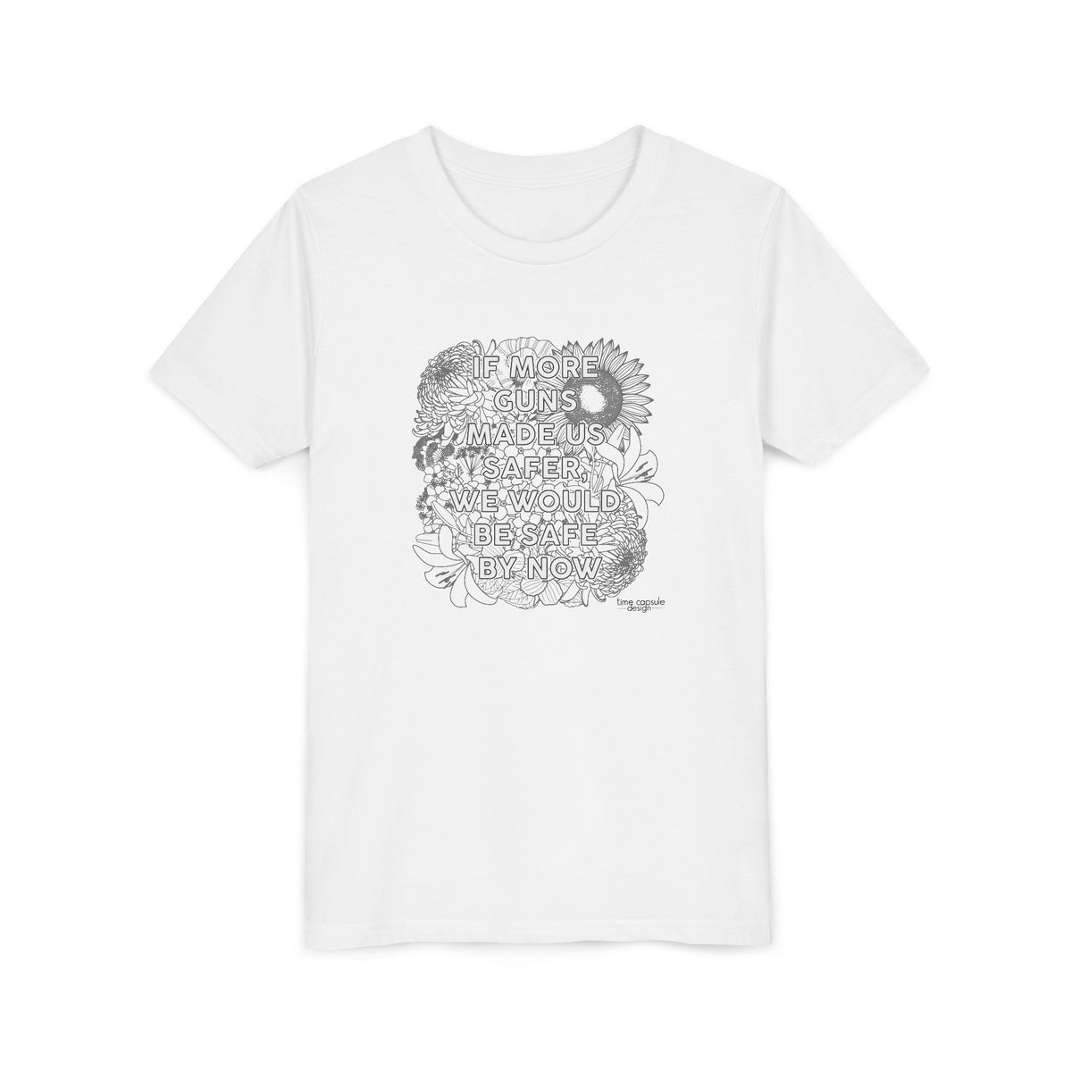Youth Gun Safety Floral Tee Shirt