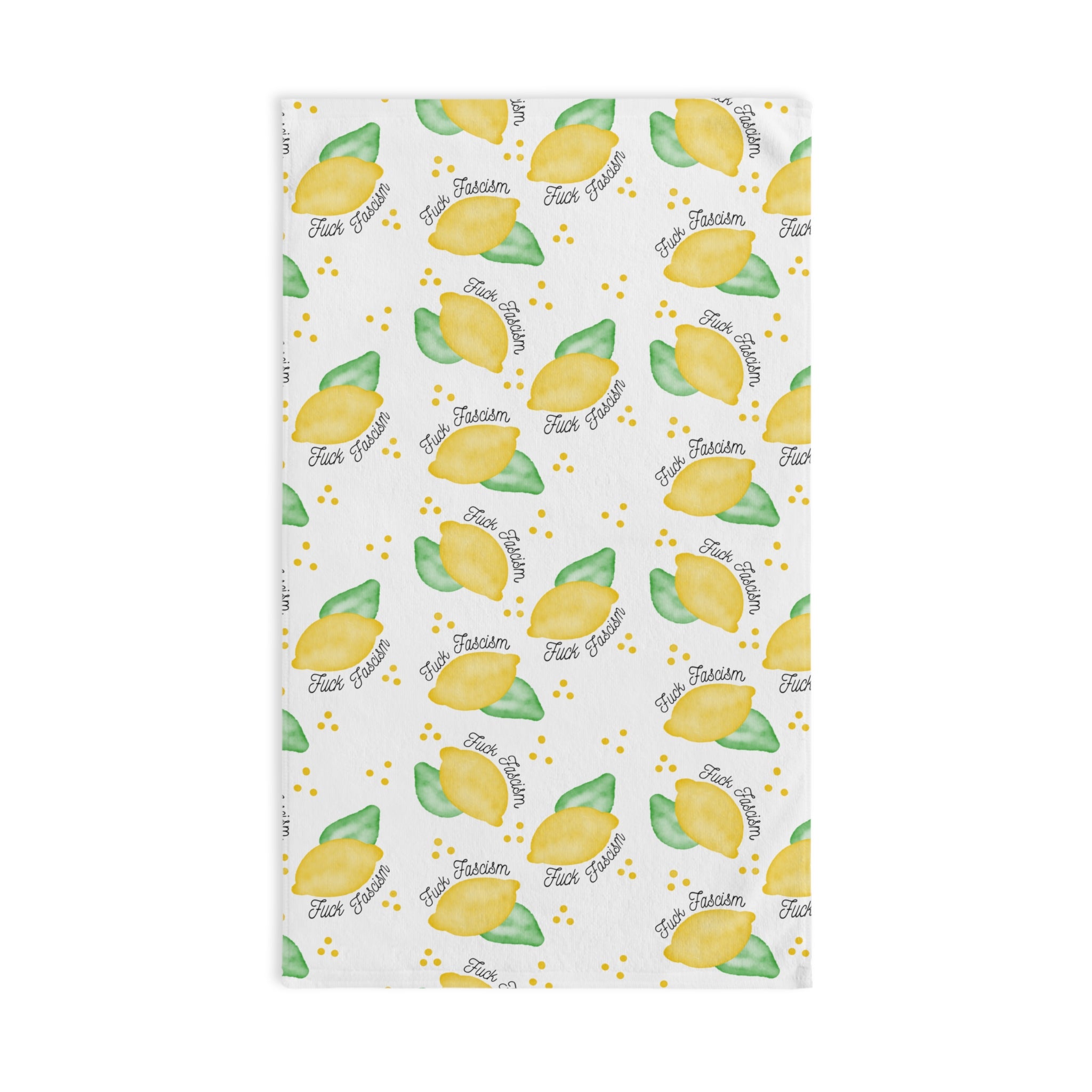 Slightly Subtle Lemon Pattern Hand Towel | Citrus Kitchen Tea Towel ...