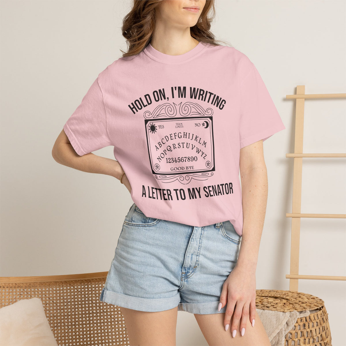 Hold On I'm Writing A Letter To My Senator T-Shirt Ouija Board Political Protest Tee