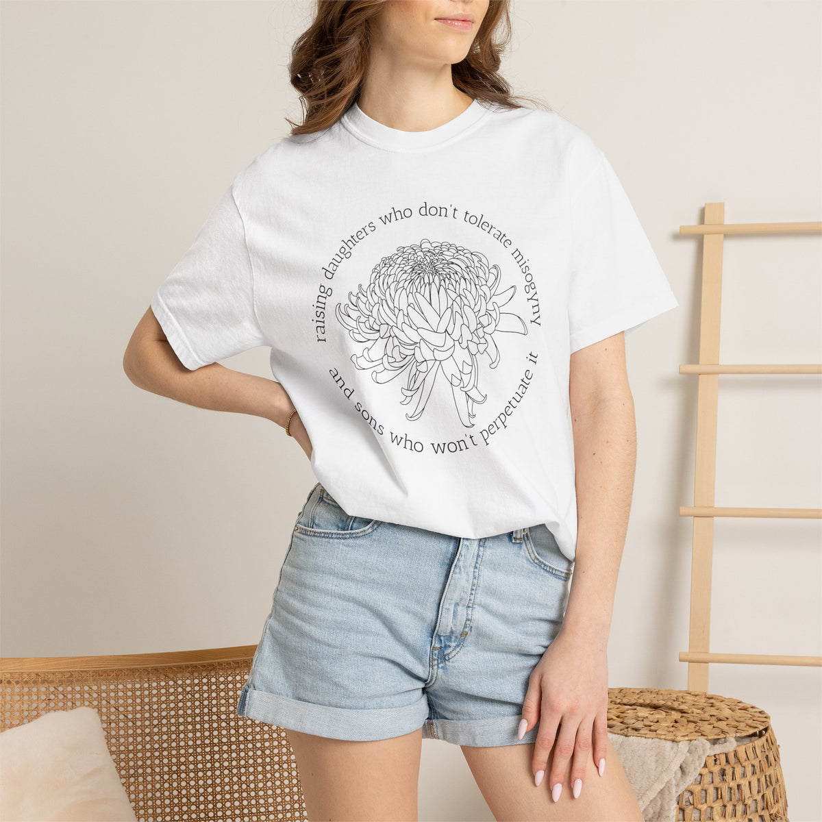 Floral Raising Daughters and Sons T-Shirt Botanical Line Art