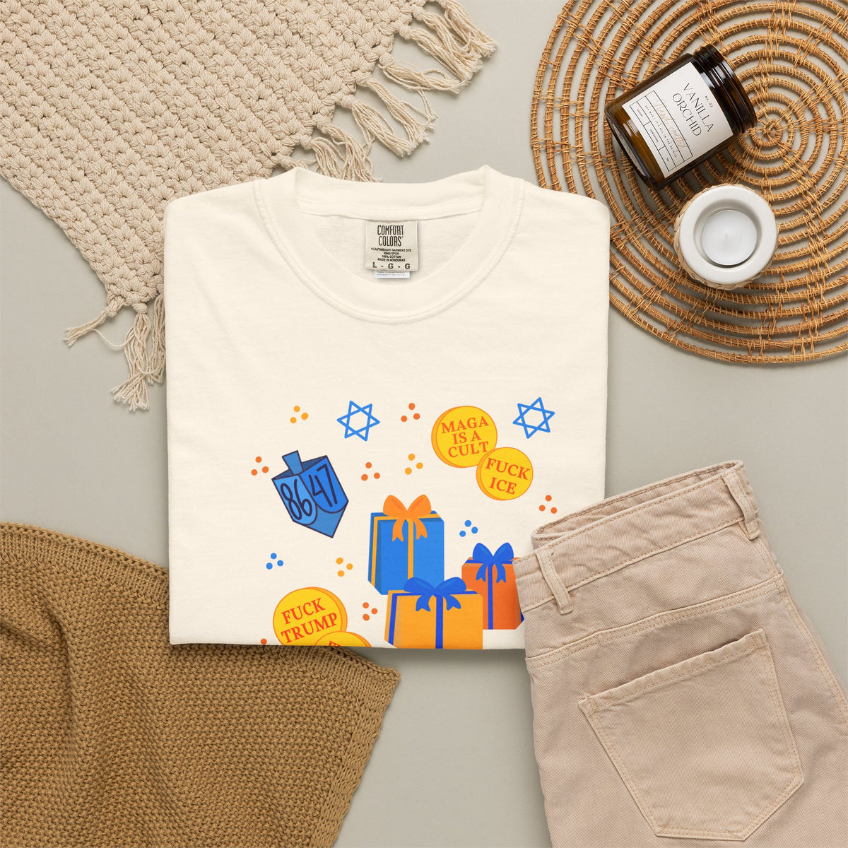Slightly Subtle Hanukkah Dreidel Gelt Gift Celebration T-Shirt